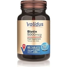 Indispensablely Validus Biotin 5000 Mcg 60 Tablets
