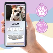 Lineer Dijital Nfc Etiketli Kedi Köpek Tasma Takısı - Kayıp Önleyici - Pet Güvenlik - Dijital Kartvizit