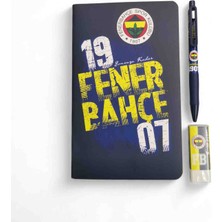 Twin Taraftar Versatil Kalem Silgi Bloknot Seti Kırtasiye 3 Lü Set Fenerbahçe