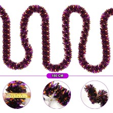 TE Dükkan Buğz Mor Turuncu Garland Çift Renk Sim Süs