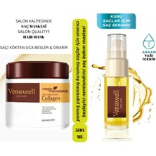 Venuxeell Onarıcı Saç Bakım Seti 500 ml Maca Özü ile Güçlendirilmiş Besleyici Jel Maske ve Yağ