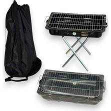 Pratikoutdoor Portatif Katlanır Ayaklı Emaye Mangal - Çantalı - 44X27CM Küçük Boy