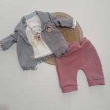 Kovboy Figürlü Ceketli Takım Füme