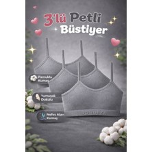 Qulat Dondeza Kız Çocuk Petli Büstiyer 3’lü Paket – Pamuklu Yumuşak Alıştırma Sütyeni