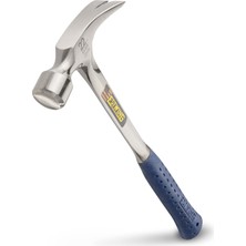 Estwing E3-22S 22 Oz Düz Pençe Çekiç Pürüzsüz Yüz ve Darbe Azaltıcı Kavrama, Gümüş