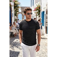 Buratti Pamuklu Regular Fit Çizgili Bisiklet Yaka T Shirt Erkek T Shirt 5904039