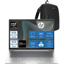 Hp Elitebook 6 G1A Next Gen Aı Amd Ryzen™ Aı 7 350 64GB Ddr5 256GB SSD 14" Inch Amd Radeon™ 860M Wuxga (1920X1200) IPS 300NITS Freedos Taşınabilir Bilgisayar D36SZETF21+ZETTAÇANTA