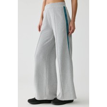 Urban Beat Bethanıa Urbanbeat Kadın Beli Lastikli Geniş Paça Yanları Baskılı Şeritli Relaxed Grimelanj/petrol M