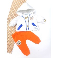 Jikko Tiger Beyaz Ceketli 3'lü Bebek Takım Beyaz