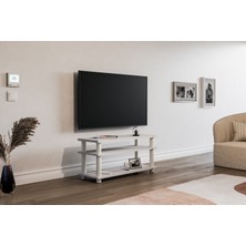 Sonorous Modern Çok Raflı Tv Ünitesi – 3 Katlı Televizyon Sehpası | Salon ve Oturma Odası Için Dekoratif Tv Standı 39'' - 55 '' İnç