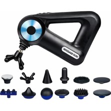 Feyza Design Şarjlı Masaj Tabancası, Sporcu ve Kas Rahatlatıcı, 12 Başlıklı, Hafif ve Güçlü