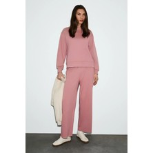 Grimelange DOUE Kadın Yumuşak Ve Esnek Kumaşlı Regular Fit Pembe Eşofman Takımı