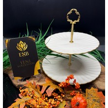 Esbeycam Porselen Gold Iki Katlı Midye