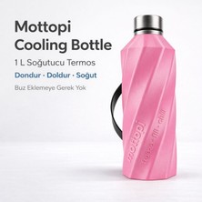 Mottopi Soğutucu Saplı Termos Pembe– 1 L Cooling Bottle Dondur Doldur Soğut, Buzsuz Soğuk Su Termosu, Soğutucu Şişe, Taşınabilir Sıvı Soğutucu