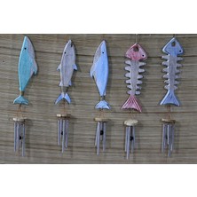 TE Dükkan Buğz Ahşap Balıklı Metal Çan