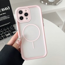 HONTINGA iPhone 14 Pro Uyumlu Şeffaf Magsafe Wireless Köşe Düşüme Önleyici Basitlik Anti Düşme Kamera Korumali Silikon Telefon Kılıfı K7-0000