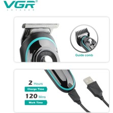 TE Dükkan Buğz Vgr V-075 T Bıçak Sıfır Kesim LCD Ekran Şarjlı Tıraş Makinesi - Buğz