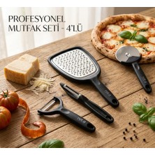 Veyla Style Şefin 4'lü Seti Mutfak Rende-Hamur Kesici-Düz Soyacak-Yan Soyacak
