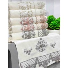 Vellista Home Collection %100 Pamuklu 50×90 Ağır Nakışlı Güpürlü Lüx Kutulu Çeyizlik El ve Yüz Havlusu