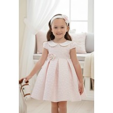 Pamina Kız Bebek Bandanalı Güpürlü Elbise Pembe 36172