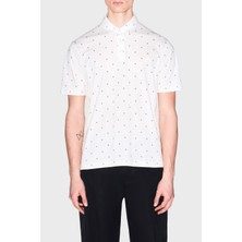 Armani Exchange Tamamı Logolu Pamuklu Regular Fit Düğmeli  Polo Erkek Polo XM000735 AF10356 F0198