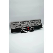 Pi Dekorasyon El Yazı Fontlu Kalpli Siyah Beyaz Çiftlere Özel Isimli Pleksi Araba Plakalığı