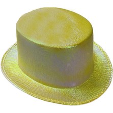 Pandoli Holographic Hologram Baskılı Melon Parti Şapkası Sarı Renk Retro Yetişkin