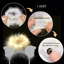 Pandoli Işıklı Melek Hare Taç Beyaz Renk Melek Halo Halloween Çocuk Yetişkin Uyumlu