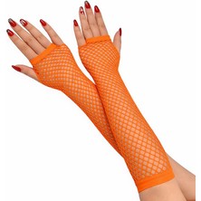 Pandoli Fosforlu Kısa File Eldiven Turuncu Renk Retro 1 Çift 26 cm Gösteri Yetişkin Çocuk Uyumlu