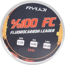 Fishack Fluorocarbon Lider Misina - Ryuji Leader - 25 mt - 0,26MM