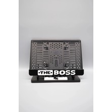 Pi Dekorasyon The Boss 3D Kabartmalı Beyaz Pleksi Motor Plakalığı