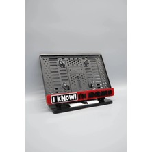 Pi Dekorasyon I Know! I'm Adorable 3D Kabartmalı Kırımızı Pleksi Motor Plakalığı