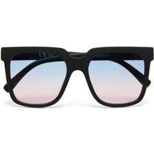 Okkia Roma Unisex Güneş Gözlüğü Siyah / Lens: Mavi/pembe Gradyan