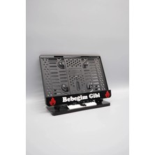 Pi Dekorasyon Bebeğim Gibi 3D Kabartmalı Siyah Pleksi Motor Plakalığı