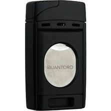 Quantoro Çift Torch Pürmüz Easy Cut Siyah Metal Puro Çakmağı