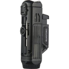 Quantoro Çift Torch Pürmüz Delicili/iğneli Siyah Metal Puro Çakmağı