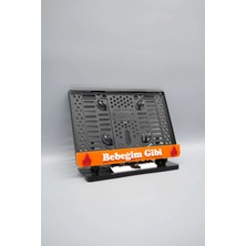 Pi Dekorasyon Bebeğim Gibi 3D Kabartmalı Turuncu Pleksi Motor Plakalığı