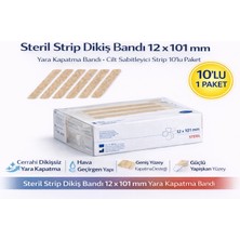 TE Dükkan Buğz Steril Strip Dikiş Bandı 12 x 101 mm Yara Kapatma Bandı Cilt Sabitleyici Strip 10’lu Paket