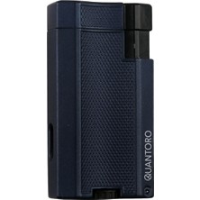 Quantoro Çift Torch Pürmüz Lacivert Metal Puro Çakmağı
