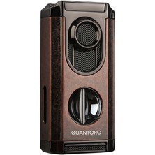 Quantoro 3 Torch Pürmüz V-Cut Fırçalı Bakır Metal Puro Çakmağı