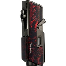 Quantoro Tek Torch Pürmüz Delicili/iğneli Siyah Kırmızı Desenli Metal Puro Çakmağı