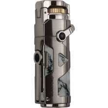 Quantoro Tek Torch Pürmüz Delicili/iğneli Gümüş Metal Puro Çakmağı