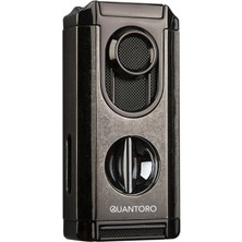 Quantoro 3 Torch Pürmüz V-Cut Fırçalı Nikel Metal Puro Çakmağı