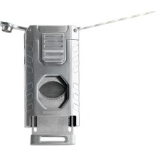 Quantoro Üç Torch Pürmüz Easy S/iğneli/delicili Gümüş Metal Puro Çakmağı