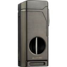 Quantoro Dört Torch Pürmüz V-Kesici/delicili Gunmetal Metal Puro Çakmağı