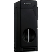 Quantoro Dört Torch Pürmüz V-Kesici/delicili Siyah Metal Puro Çakmağı