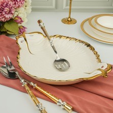 Roy King Albero Gold Yaprak Sunum Tabak 38X28CM