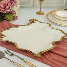 Roy King Albero Gold Yaprak Sunum Tabak 38X35CM