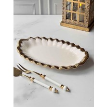 Roy King Sofıa Gold Oval Sunum Tabak 38X24CM