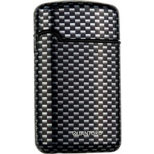 Quantoro Üç Torch Pürmüz Delicili Siyah Karbon Desenli Metal Puro Çakmağı